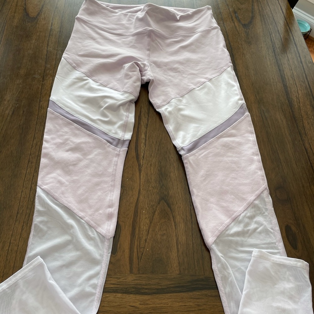 Alo white, pale pink & pale purple leggings